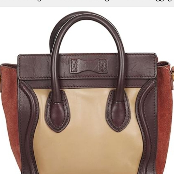 Beige, Burgundy, and Brown Women's Tote Bag - Picture 3 of 8